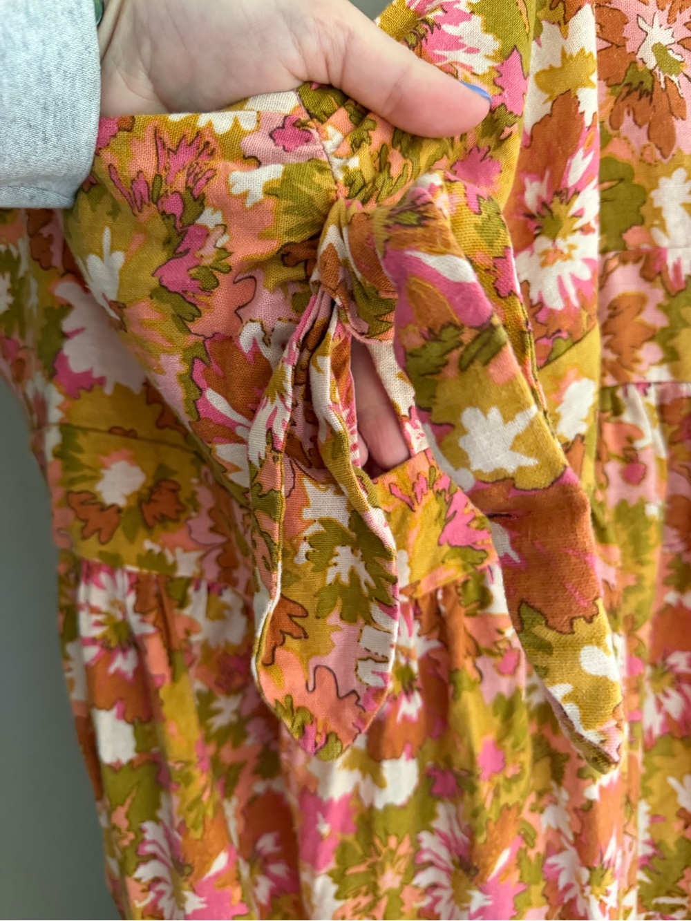 House of Harlow 1960 Pink and Olive Floral Maxi Dress - Picture 2 of 8